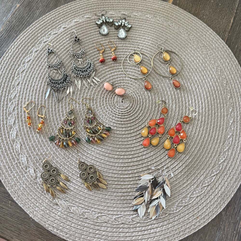 Costume Jewelry Boho and Dangle Earring Lot Multi-Pair Set